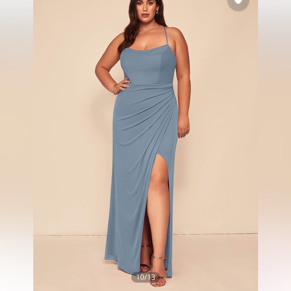 Azazie Kalea Dress in Dusty Blue - Picture 8 of 8